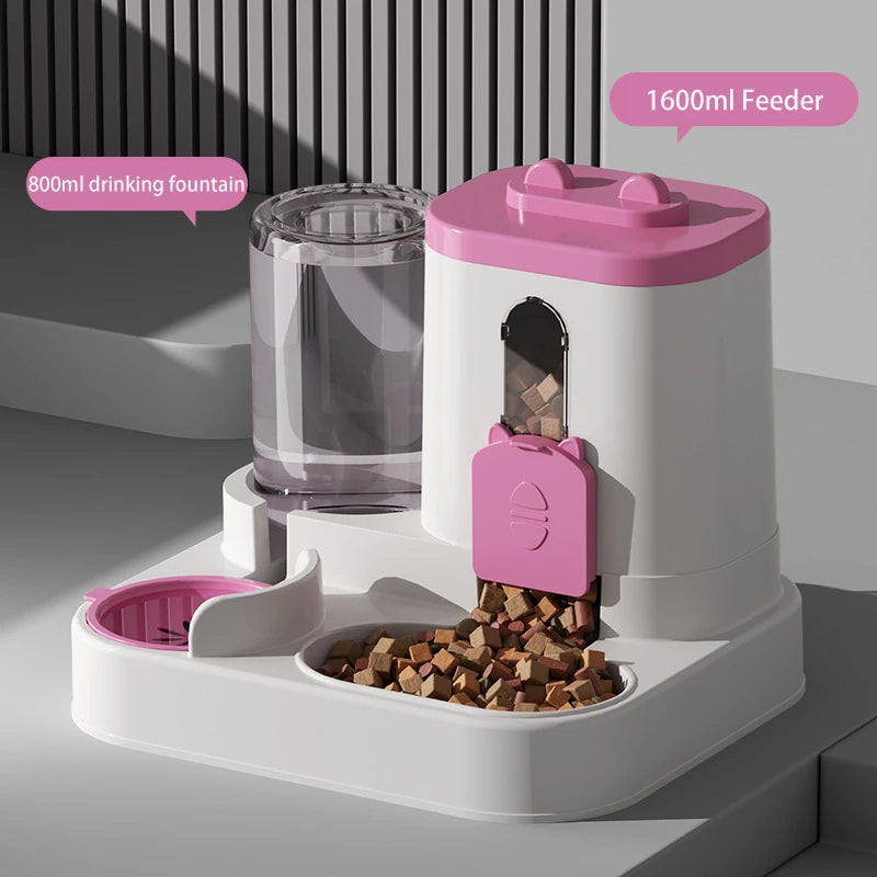 Large-Capacity Automatic Pet Feeder & Water Dispenser — 2-in-1 Food & Water Bowl Set