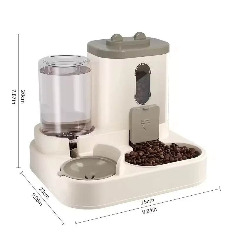Large-Capacity Automatic Pet Feeder & Water Dispenser — 2-in-1 Food & Water Bowl Set