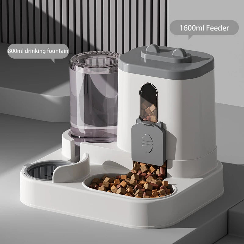 Large-Capacity Automatic Pet Feeder & Water Dispenser — 2-in-1 Food & Water Bowl Set
