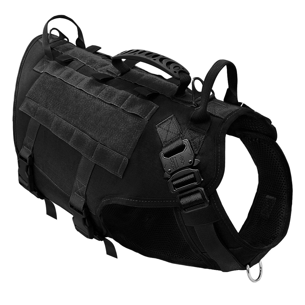 Military Tactical Dog Harness — No-Pull Molle Vest for Training & Hiking