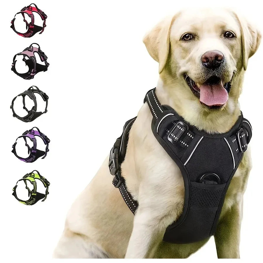 No Pull Dog Harness — Adjustable Vest with Leash & Collar Set for Small, Medium & Large Dogs