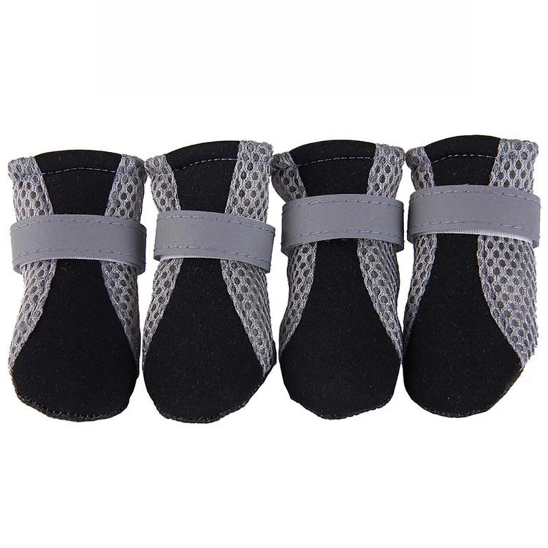 Breathable Waterproof Dog Shoes with Reflective Safety Strip — All-Weather Paw Protection