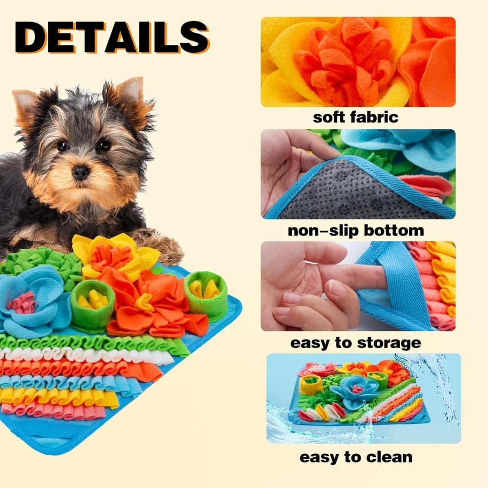 Floral Snuffle Mat & Slow Feeder for Dogs and Cats — Enrichment & Anxiety Relief