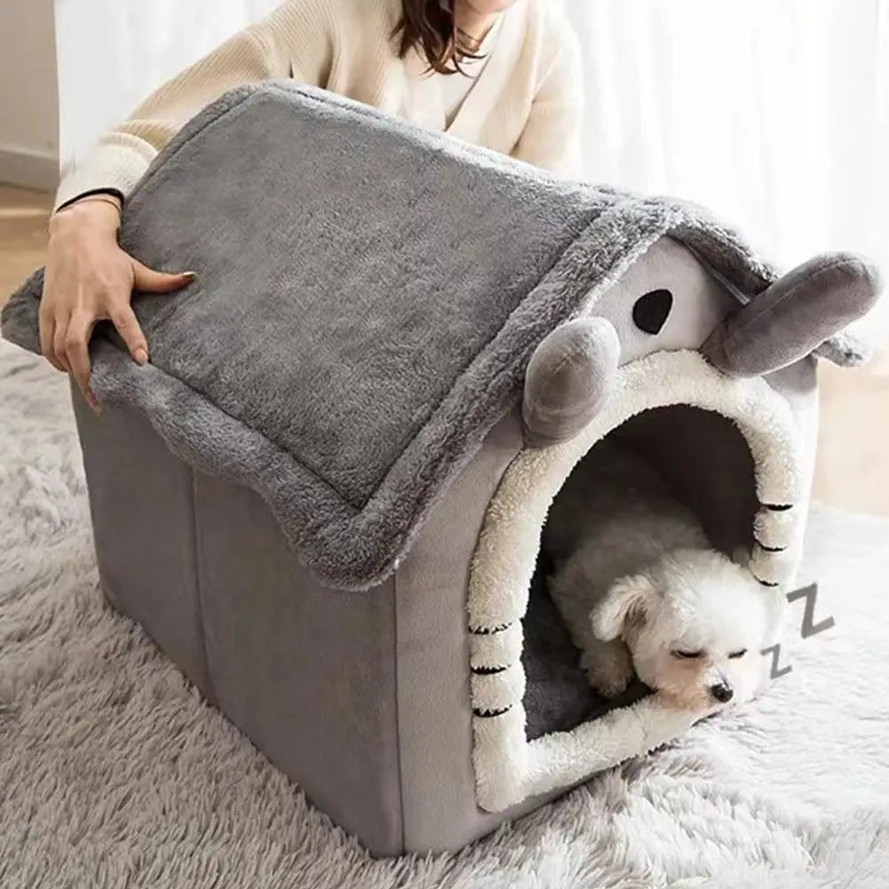Cozy Pet Cave Bed – Warm Indoor Sleeping Tent for Cats & Dogs