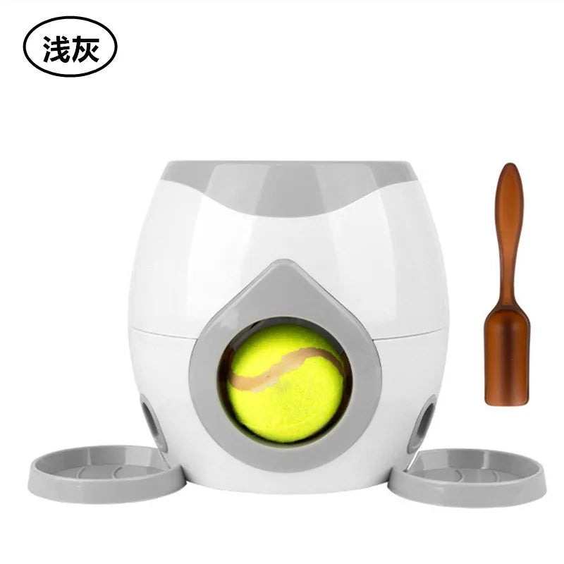 Interactive Dog Tennis Toy — Automatic Food Leakage Reward Machine for Indoor Play