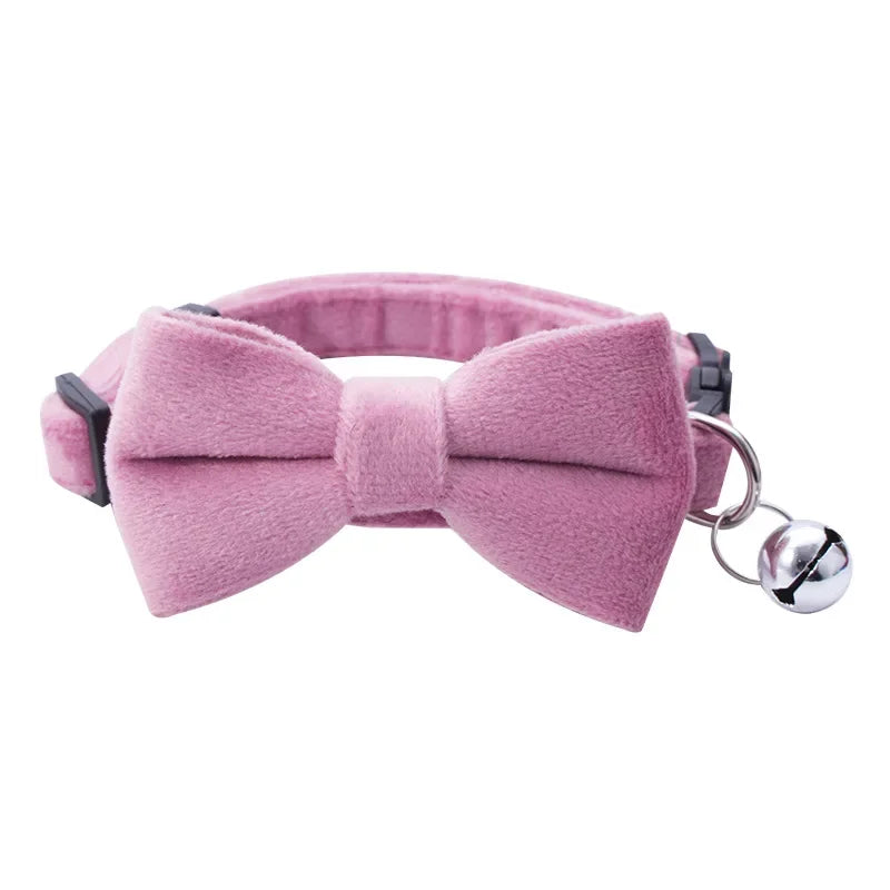 Bowknot Cat Collar with Bell — Safety Breakaway Buckle Collar for Kittens & Puppies