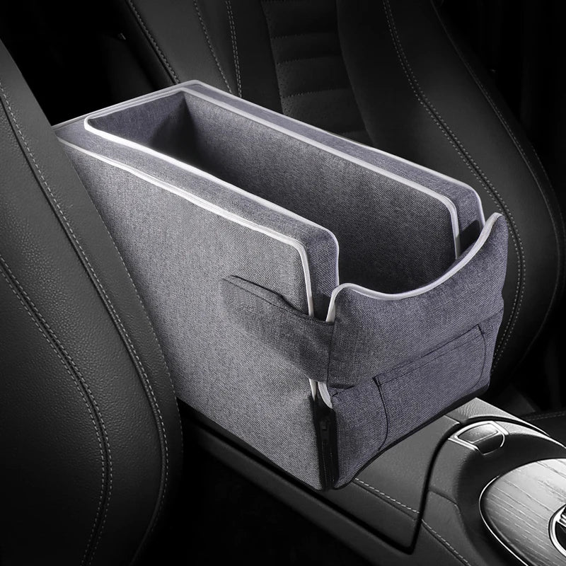 Car Center Console Pet Bed – Non-Slip Travel Seat Mat for Cats & Small Dogs