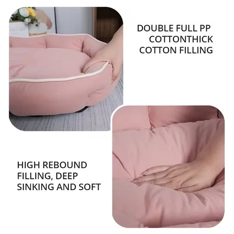 Large Pet Sofa Bed – Warm Winter Dog & Cat Cushion with Big Sleeping Space