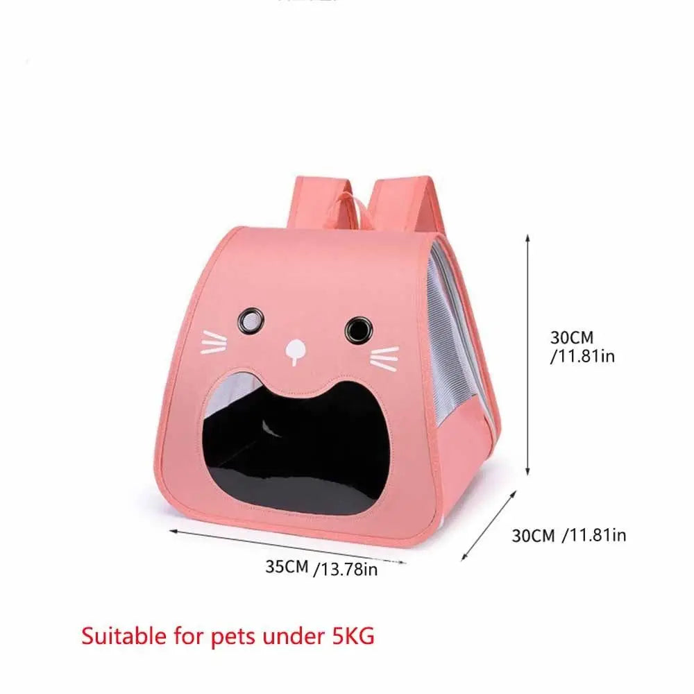Foldable Pet Carrier Backpack — Breathable Collapsible Travel Bag for Cats & Small Dogs
