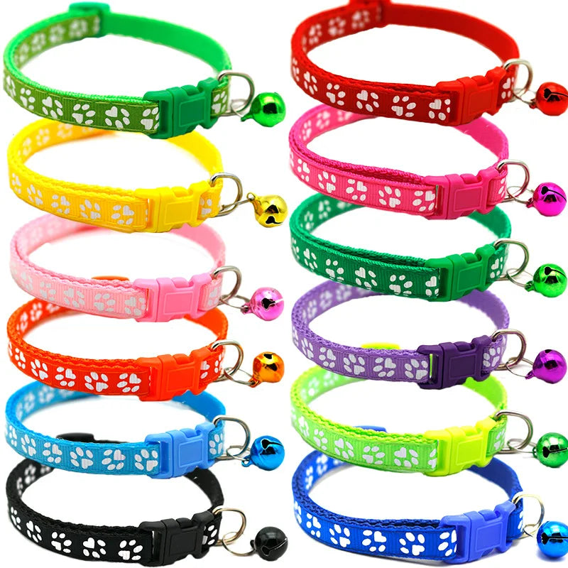 Colorful Cartoon Bell Collar — Adjustable Safety Necklace for Cats, Kittens & Puppies