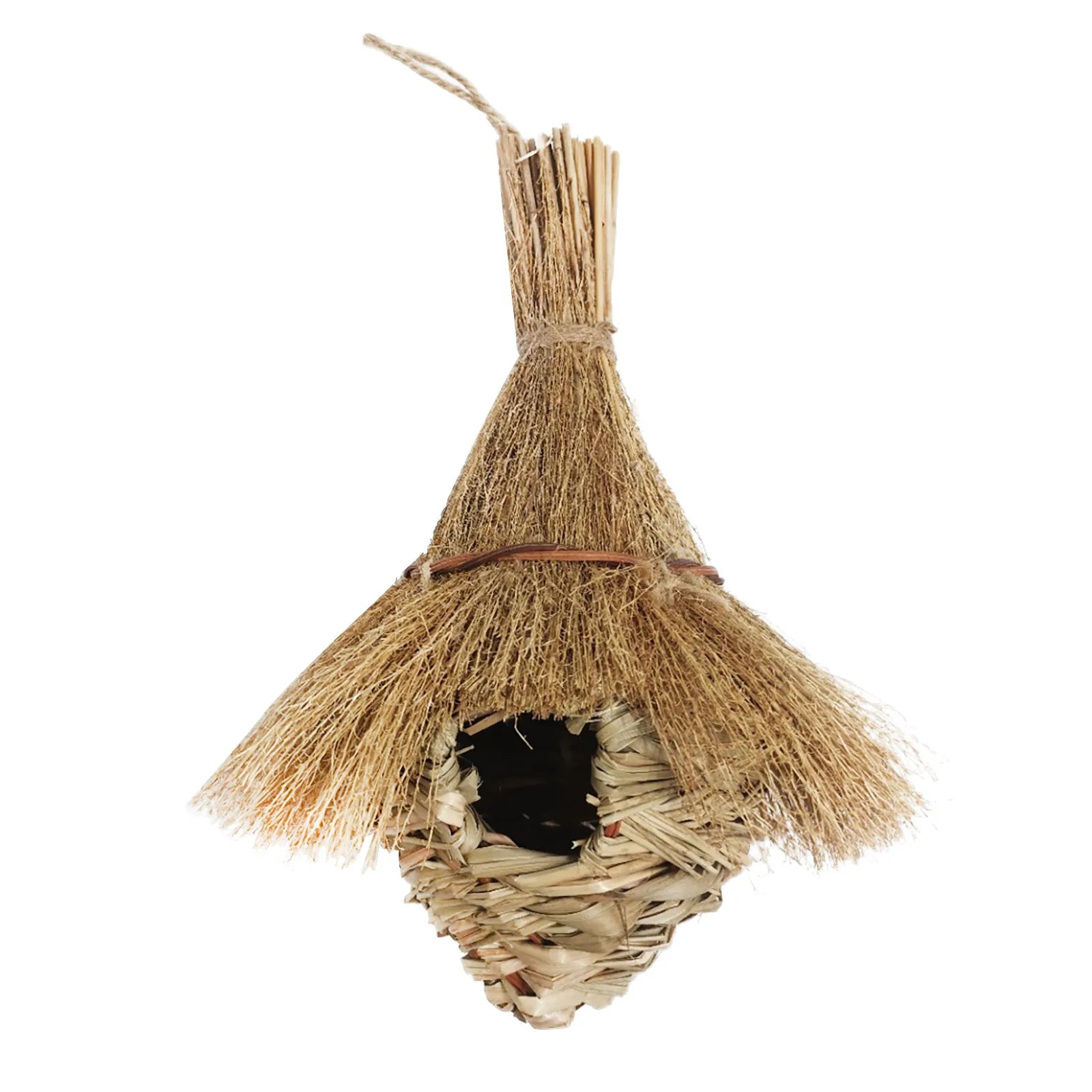 Handwoven Outdoor Bird Nest Hanging Bed – Decorative Pet Shelter for Garden