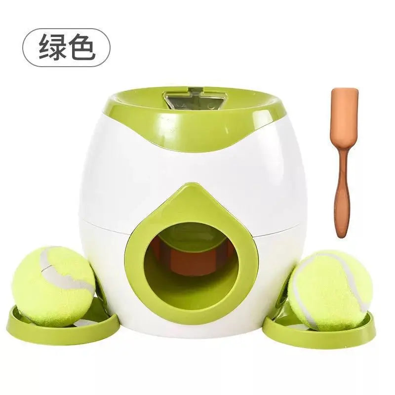 Interactive Dog Tennis Toy — Automatic Food Leakage Reward Machine for Indoor Play