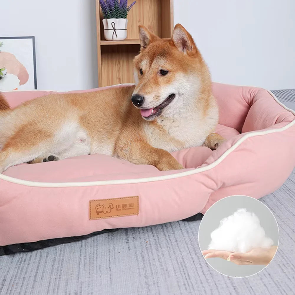 Large Pet Sofa Bed – Warm Winter Dog & Cat Cushion with Big Sleeping Space