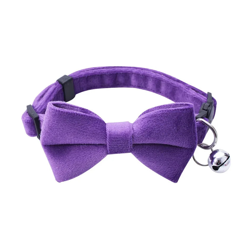Bowknot Cat Collar with Bell — Safety Breakaway Buckle Collar for Kittens & Puppies