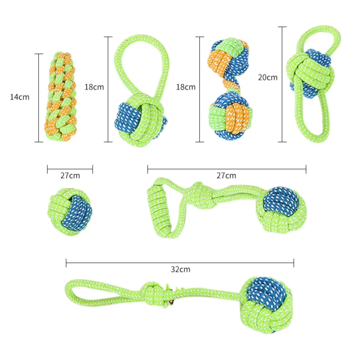 Cotton Rope Chew Toy & Toothbrush Ball for Dogs — Dental Health & Fun