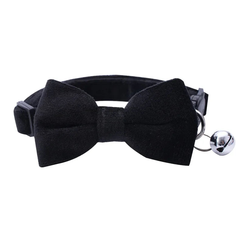 Bowknot Cat Collar with Bell — Safety Breakaway Buckle Collar for Kittens & Puppies