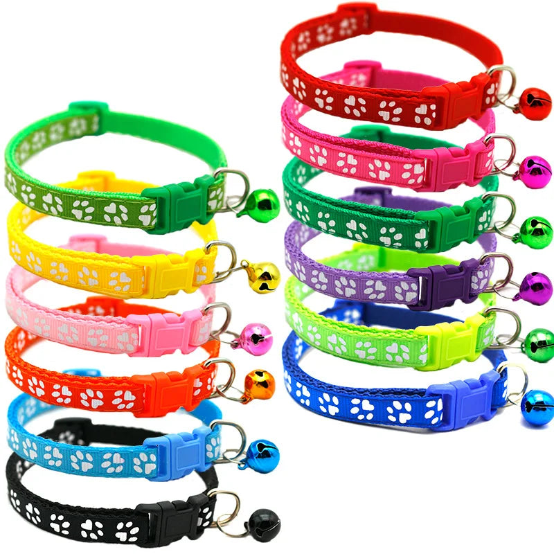 Colorful Cartoon Bell Collar — Adjustable Safety Necklace for Cats, Kittens & Puppies