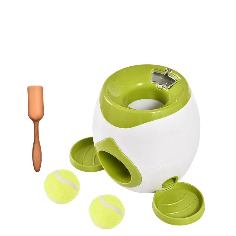 Interactive Dog Tennis Toy — Automatic Food Leakage Reward Machine for Indoor Play