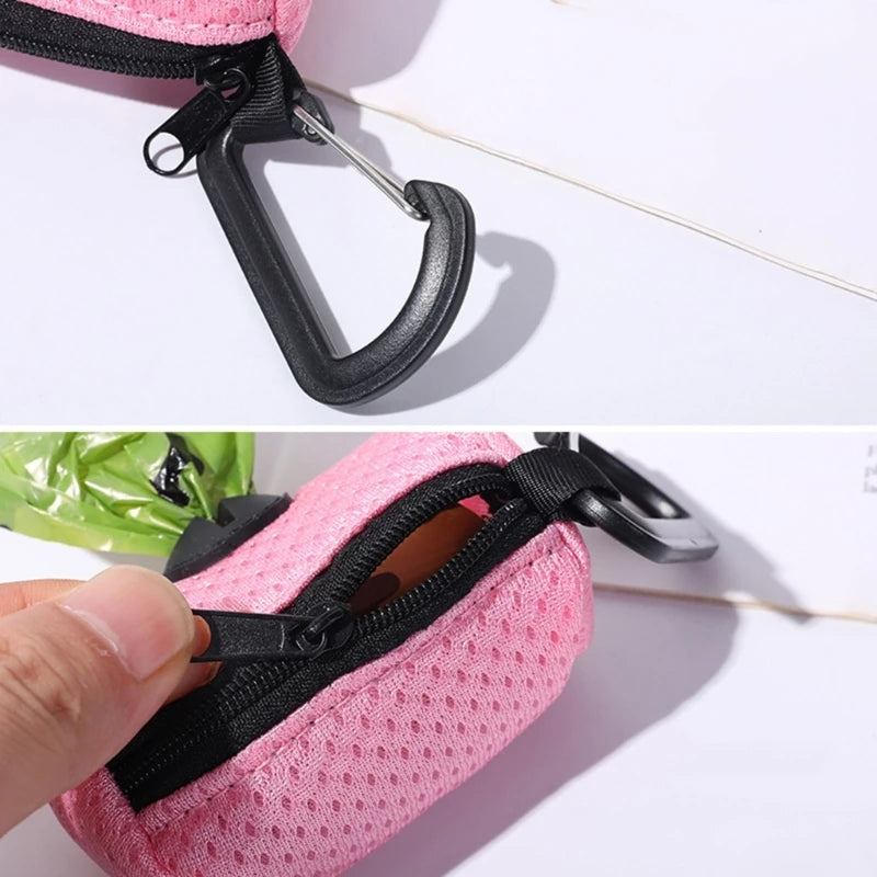 Mesh Poop Bag Dispenser for Dogs — Leash Attachment & Easy Tear Bags