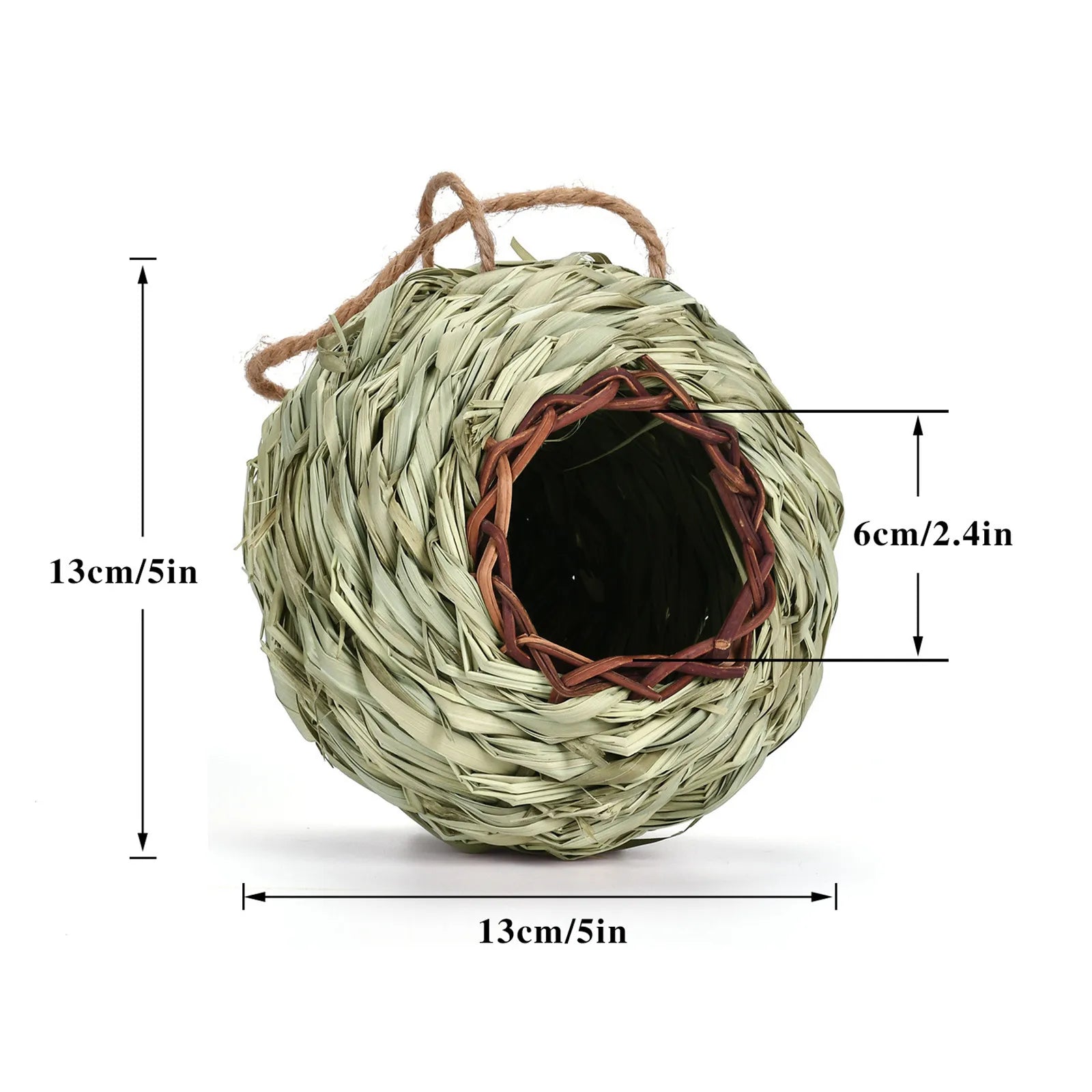 Handwoven Outdoor Bird Nest Hanging Bed – Decorative Pet Shelter for Garden