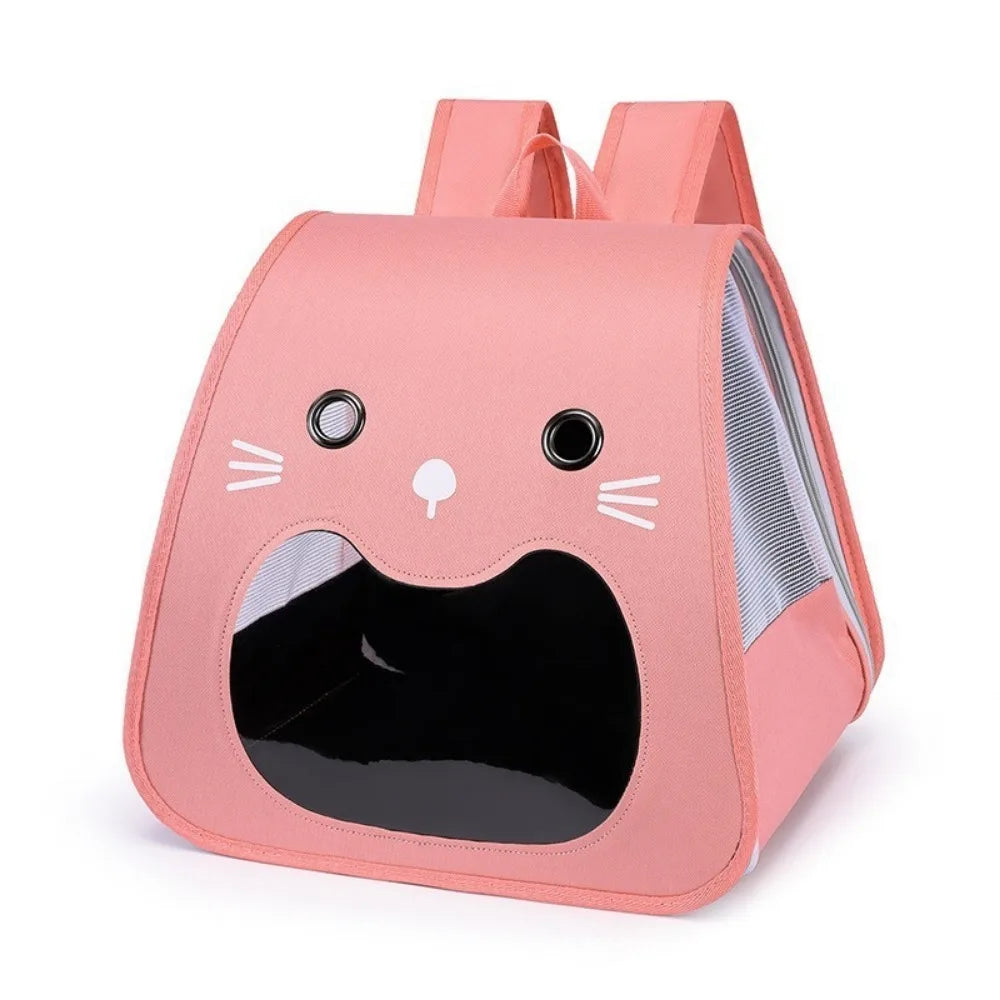Foldable Pet Carrier Backpack — Breathable Collapsible Travel Bag for Cats & Small Dogs