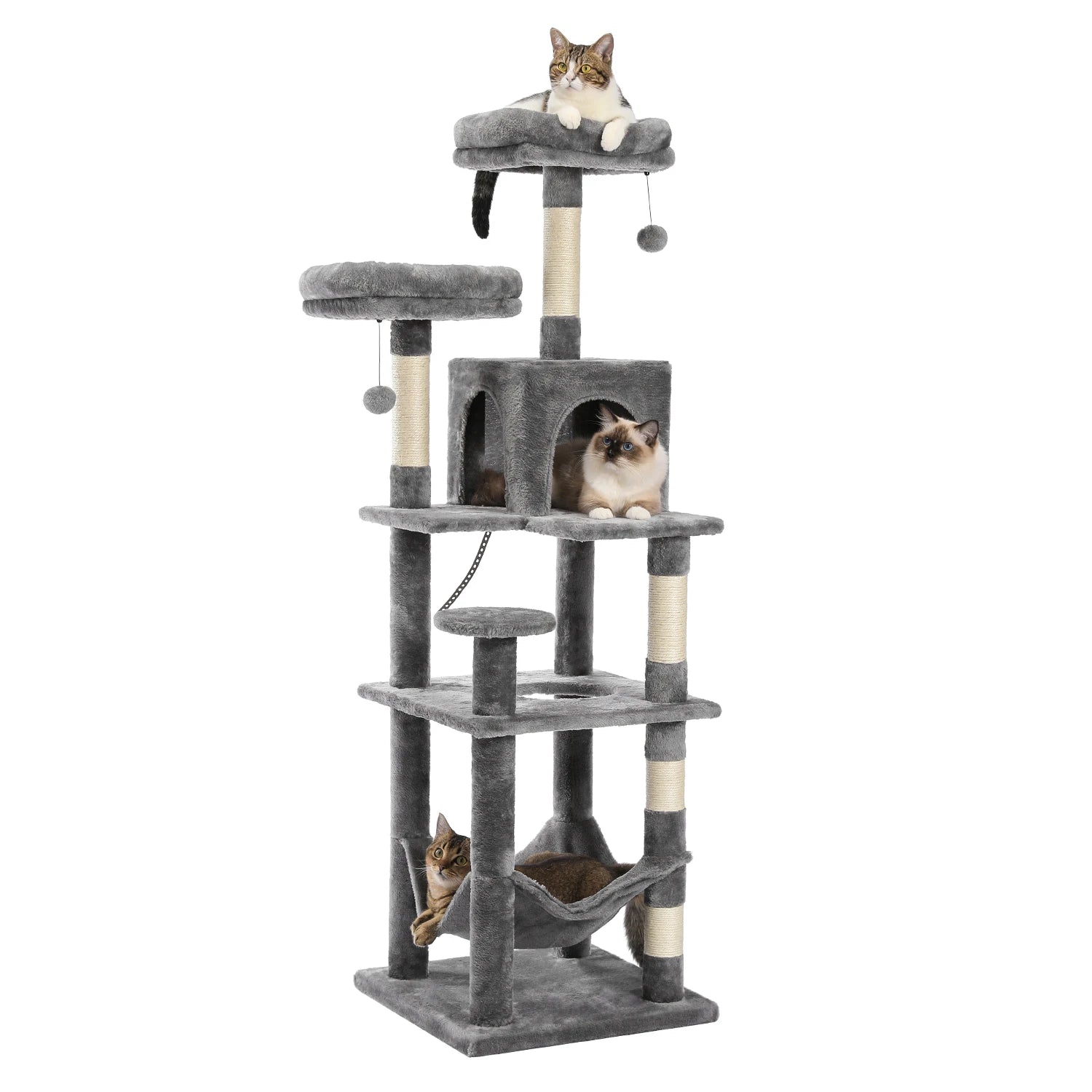 Large Cat Tree Tower for Indoor Cats — 8-Level Plush Condo with Scratching Posts & Perches