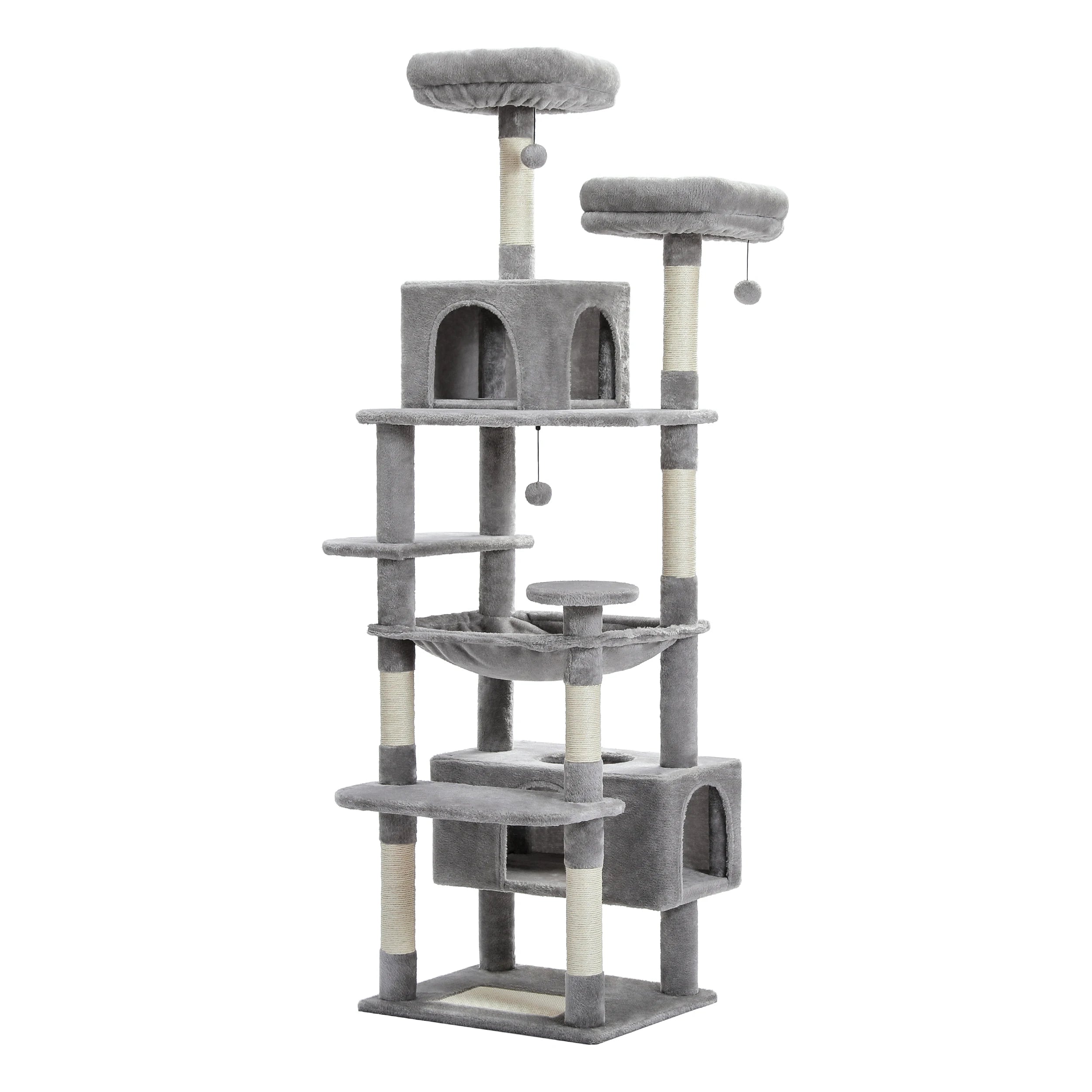 Large Cat Tree Tower for Indoor Cats — 8-Level Plush Condo with Scratching Posts & Perches
