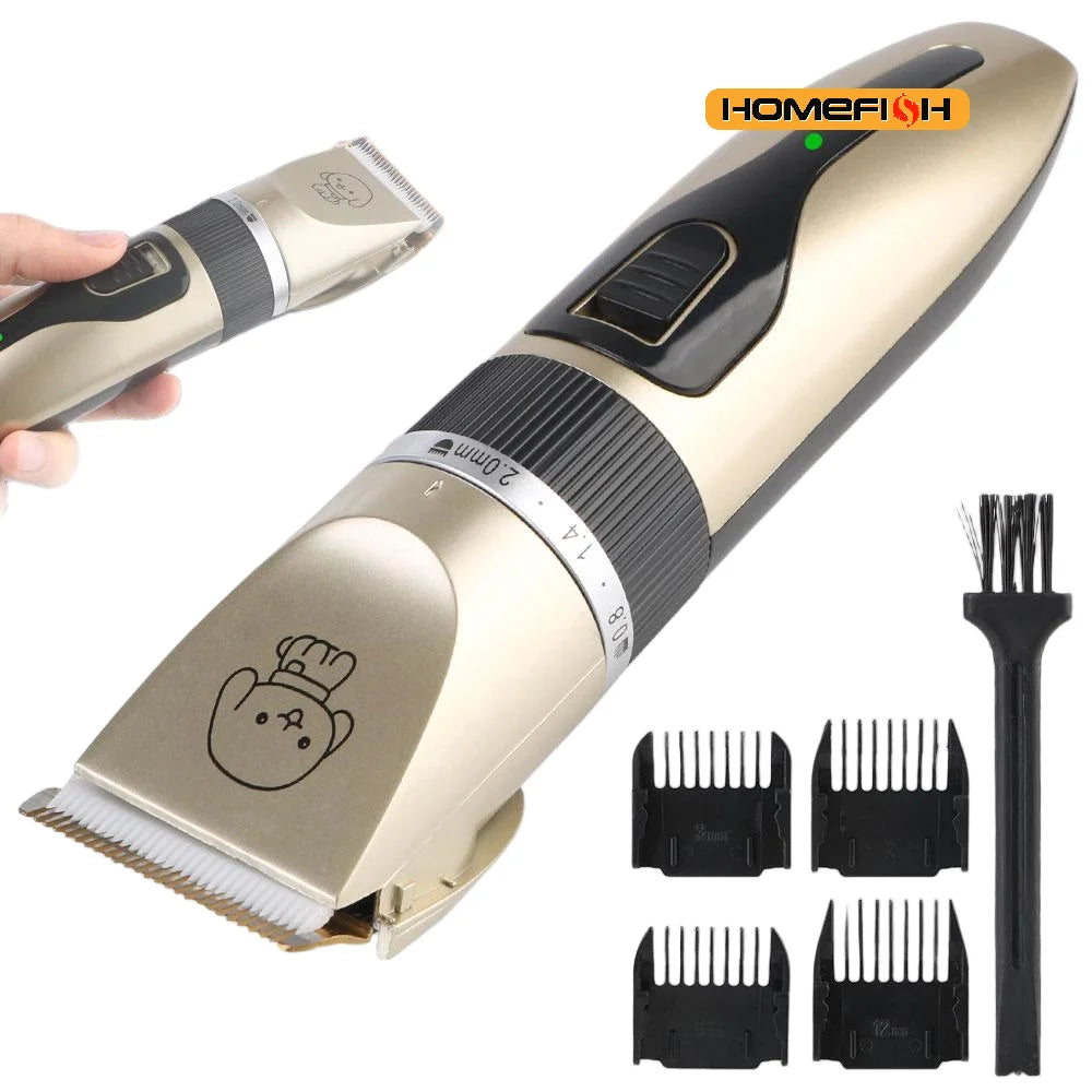 Electric Pet Hair Clipper & Grooming Set — Trimmer Shaver for Dogs, Cats & Rabbits