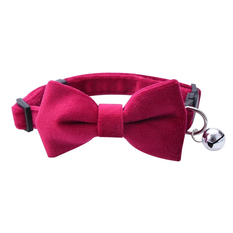 Bowknot Cat Collar with Bell — Safety Breakaway Buckle Collar for Kittens & Puppies