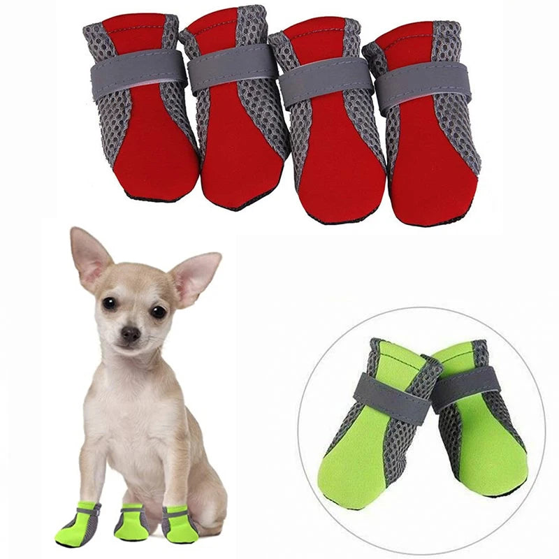 Breathable Waterproof Dog Shoes with Reflective Safety Strip — All-Weather Paw Protection