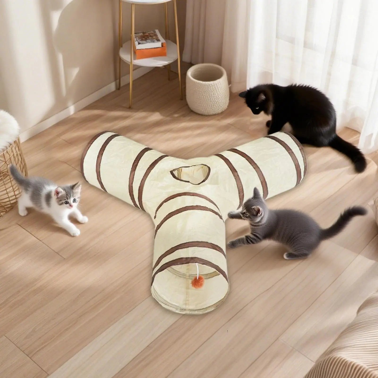Foldable Cat Tunnel Toy – Interactive Indoor Play Tube for Kittens & Puppies