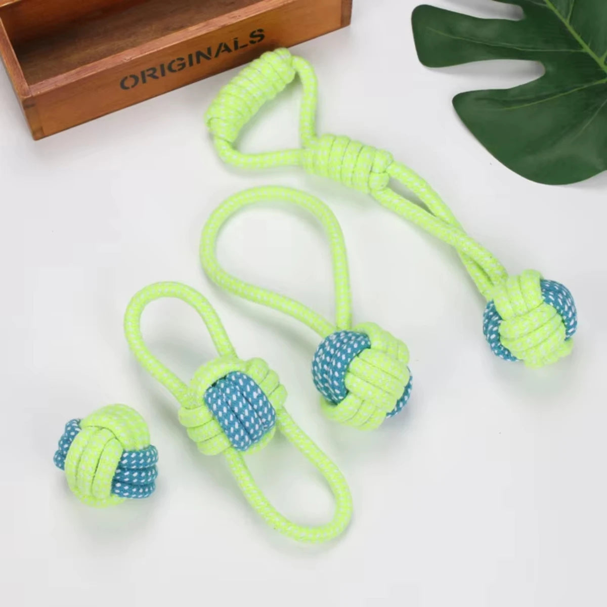 Cotton Rope Chew Toy & Toothbrush Ball for Dogs — Dental Health & Fun
