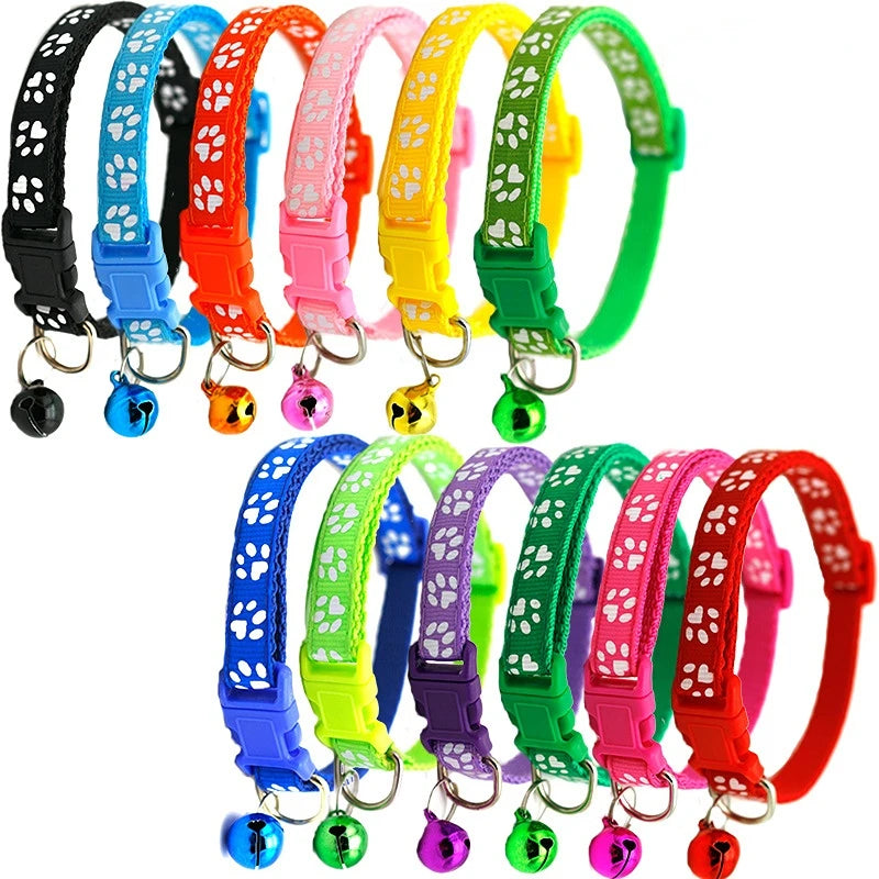 Colorful Cartoon Bell Collar — Adjustable Safety Necklace for Cats, Kittens & Puppies