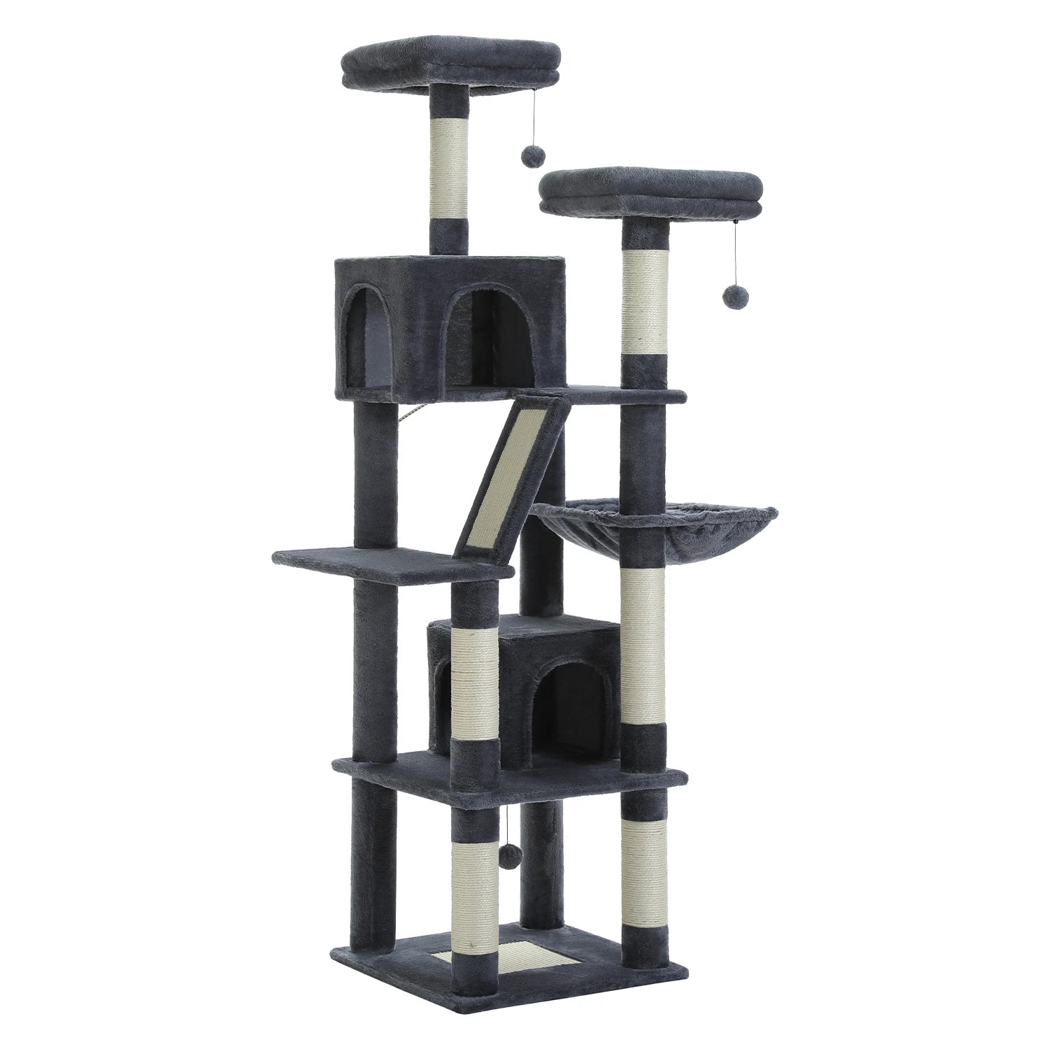 Large Cat Tree Tower for Indoor Cats — 8-Level Plush Condo with Scratching Posts & Perches