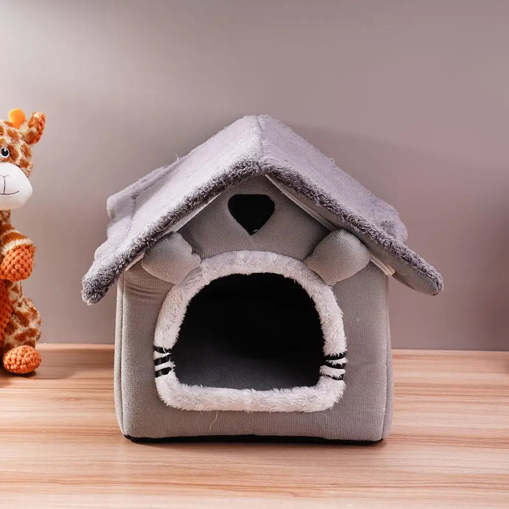 Cozy Pet Cave Bed – Warm Indoor Sleeping Tent for Cats & Dogs