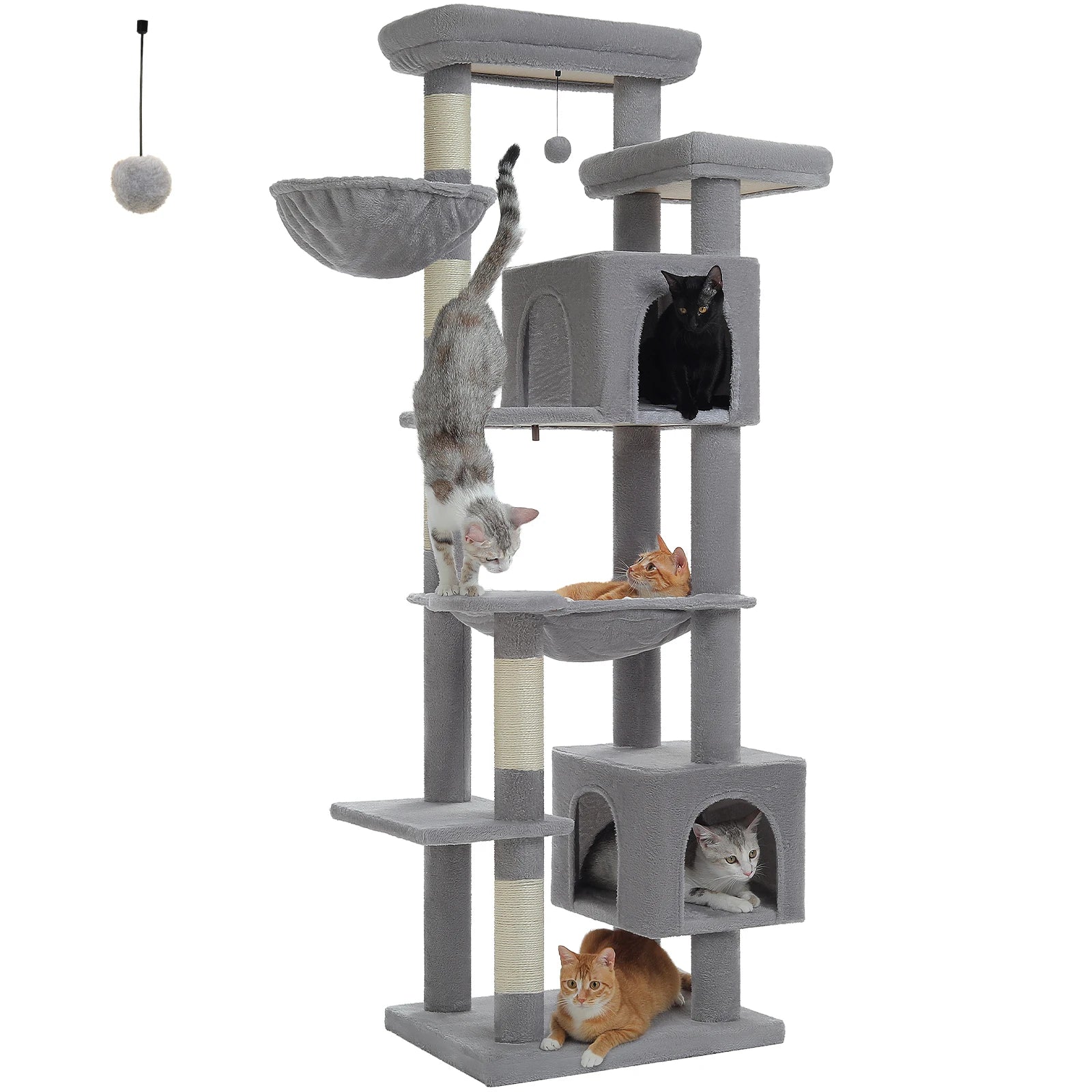 Large Cat Tree Tower for Indoor Cats — 8-Level Plush Condo with Scratching Posts & Perches
