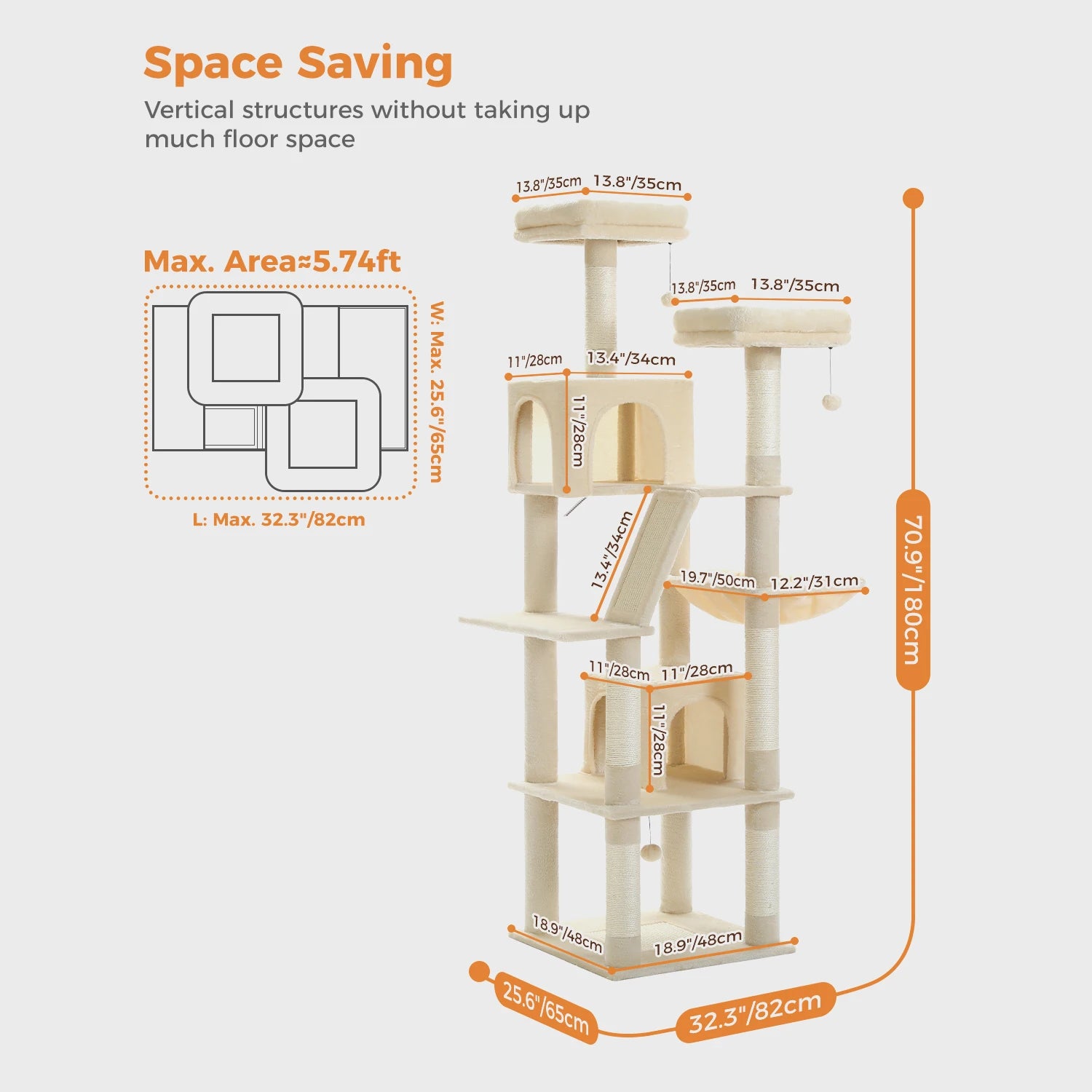 Large Cat Tree Tower for Indoor Cats — 8-Level Plush Condo with Scratching Posts & Perches
