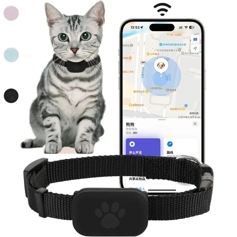 GPS Tracking Cat Collar — Long Battery Life Safety Locator for Kittens & Cats