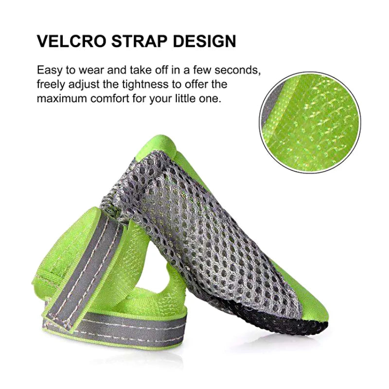 Breathable Waterproof Dog Shoes with Reflective Safety Strip — All-Weather Paw Protection