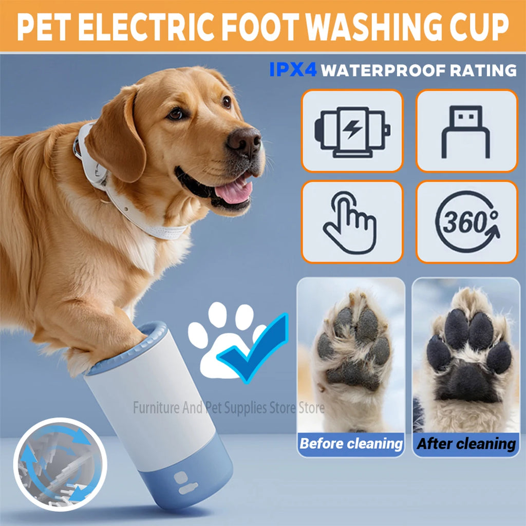 Electric Pet Paw Cleaner — Portable Automatic Foot Wash Cup for Dogs