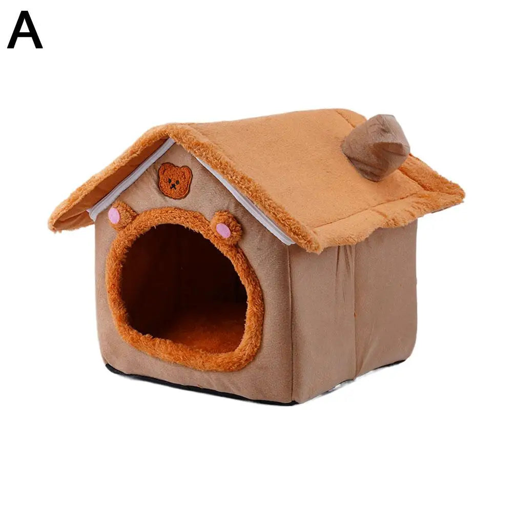 Cozy Pet Cave Bed – Warm Indoor Sleeping Tent for Cats & Dogs