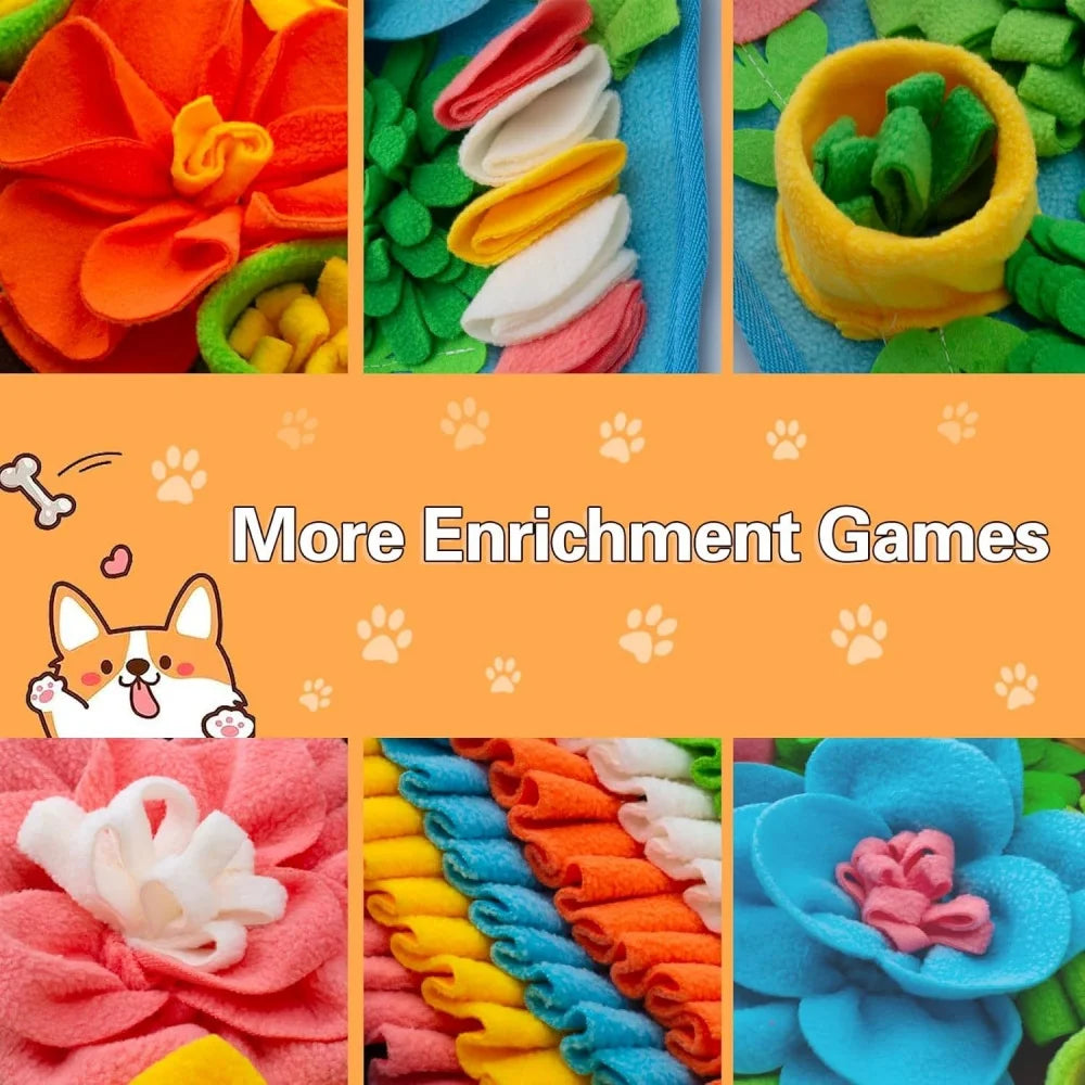 Floral Snuffle Mat & Slow Feeder for Dogs and Cats — Enrichment & Anxiety Relief