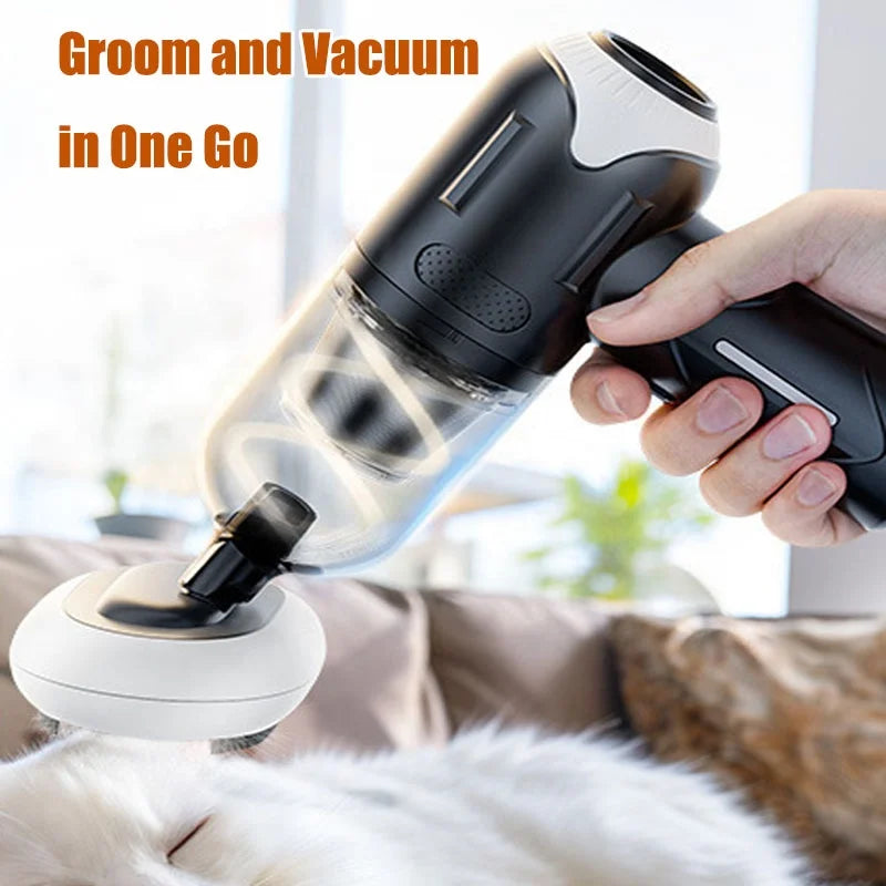 39000Pa Wireless Pet Hair Vacuum – Rechargeable Anti-Tangle Grooming Tool for Cats & Dogs