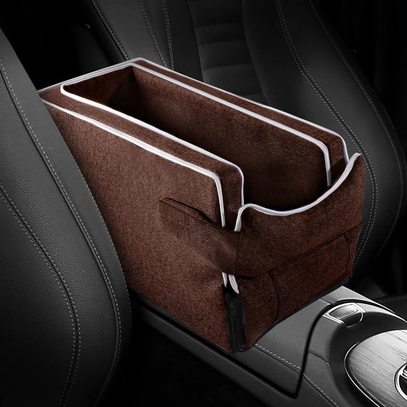 Car Center Console Pet Bed – Non-Slip Travel Seat Mat for Cats & Small Dogs
