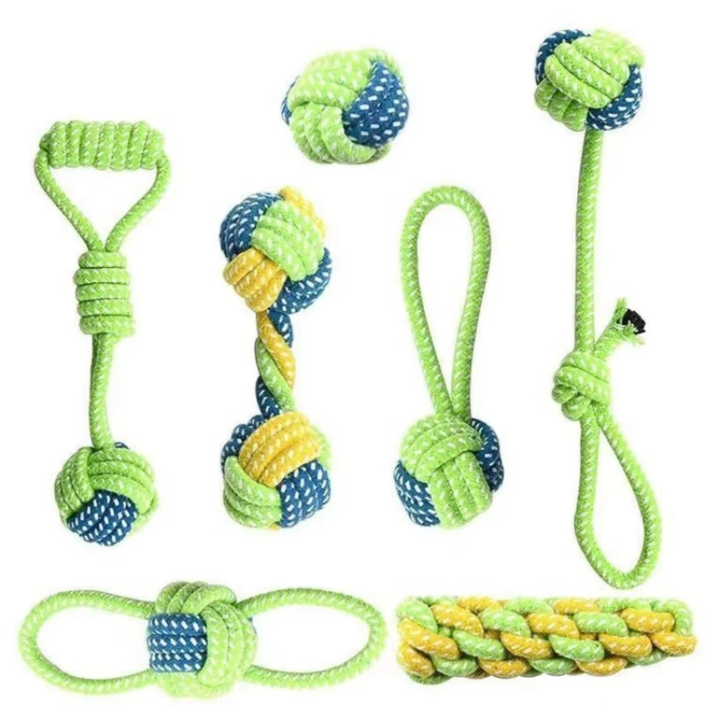 Cotton Rope Chew Toy & Toothbrush Ball for Dogs — Dental Health & Fun