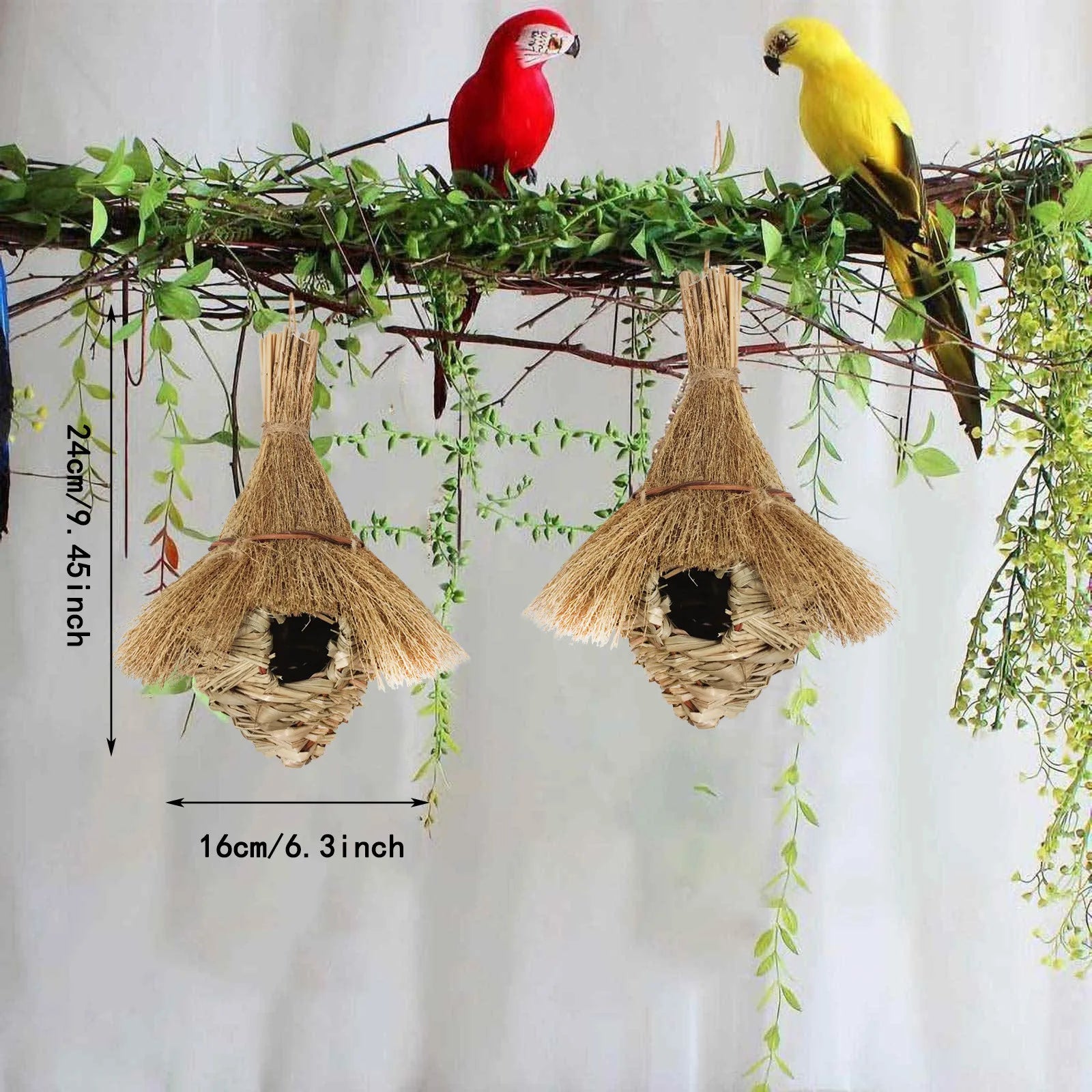 Handwoven Outdoor Bird Nest Hanging Bed – Decorative Pet Shelter for Garden