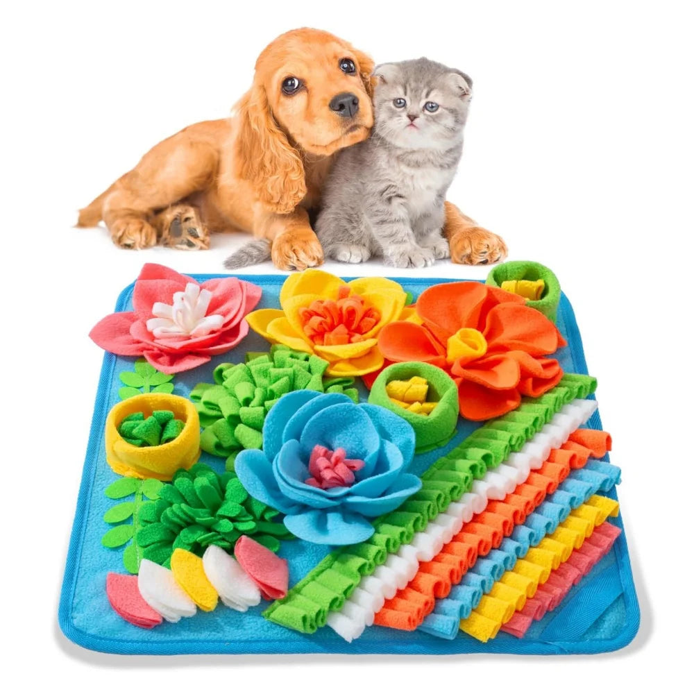 Floral Snuffle Mat & Slow Feeder for Dogs and Cats — Enrichment & Anxiety Relief