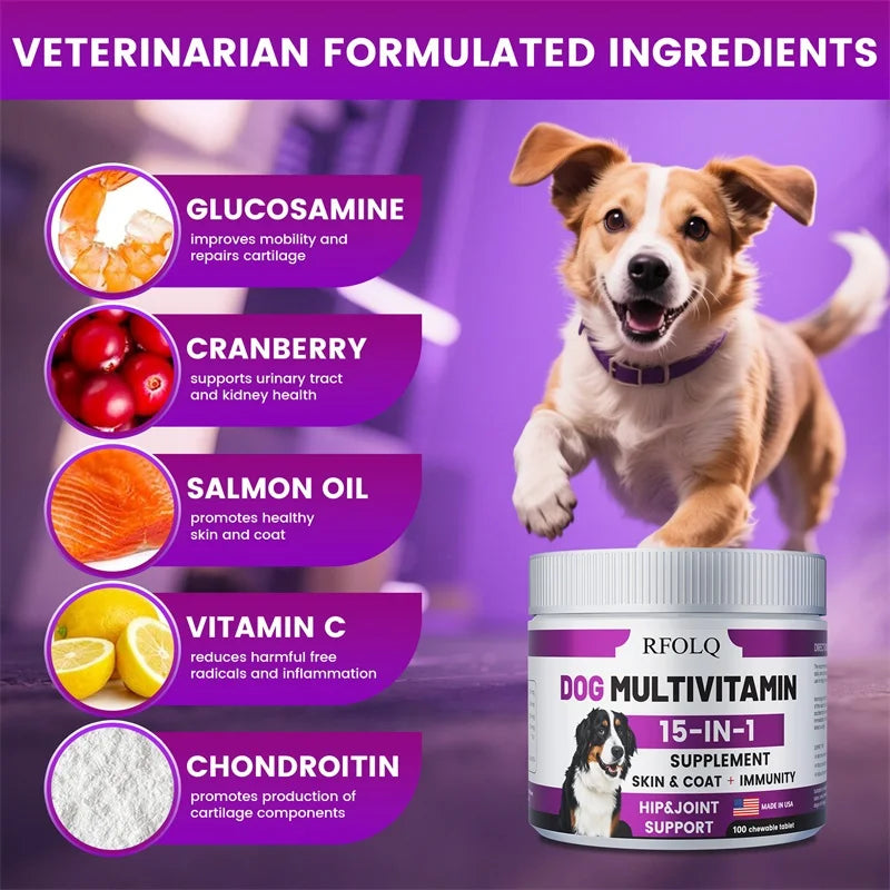 Dog Multivitamin Supplement — Healthy Skin, Coat, Joints & Digestive Support