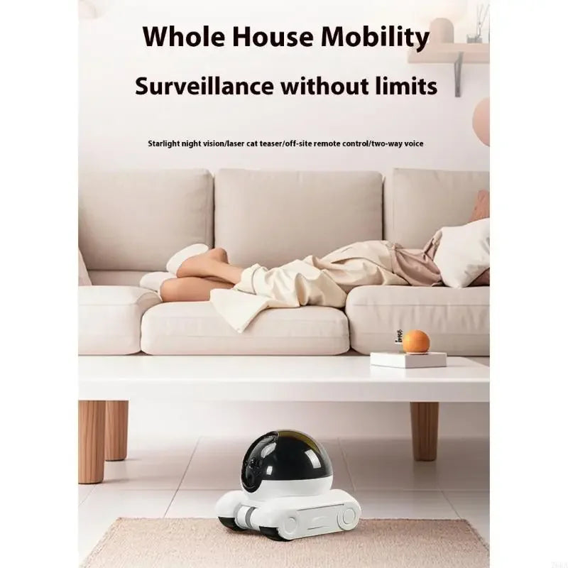360° Rotating Pet Camera – Two-Way Talk, Night Vision & Home Security Robot