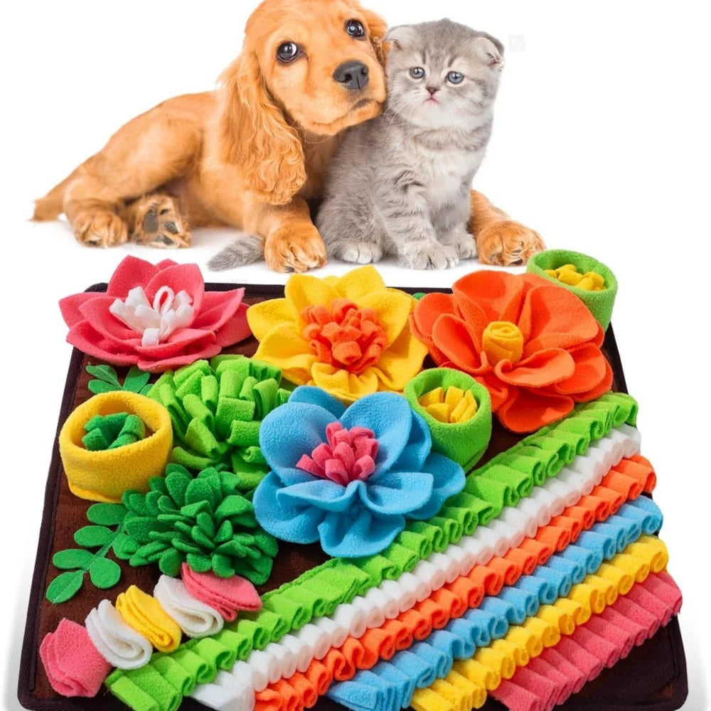 Floral Snuffle Mat & Slow Feeder for Dogs and Cats — Enrichment & Anxiety Relief